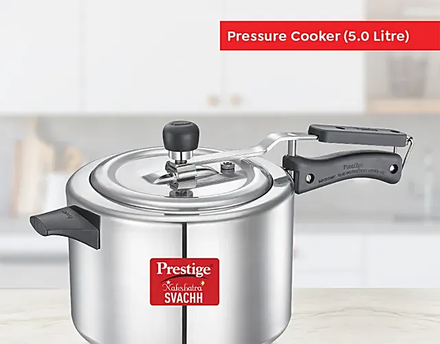 Prestige Nakshatra Plus Svachh Aluminium Spillage Control Pressure Cooker - Silver, 5 l-3.webp